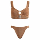 Hunza G Women's Hallie Covered Hoop Bikini in Metallic Cocoa 