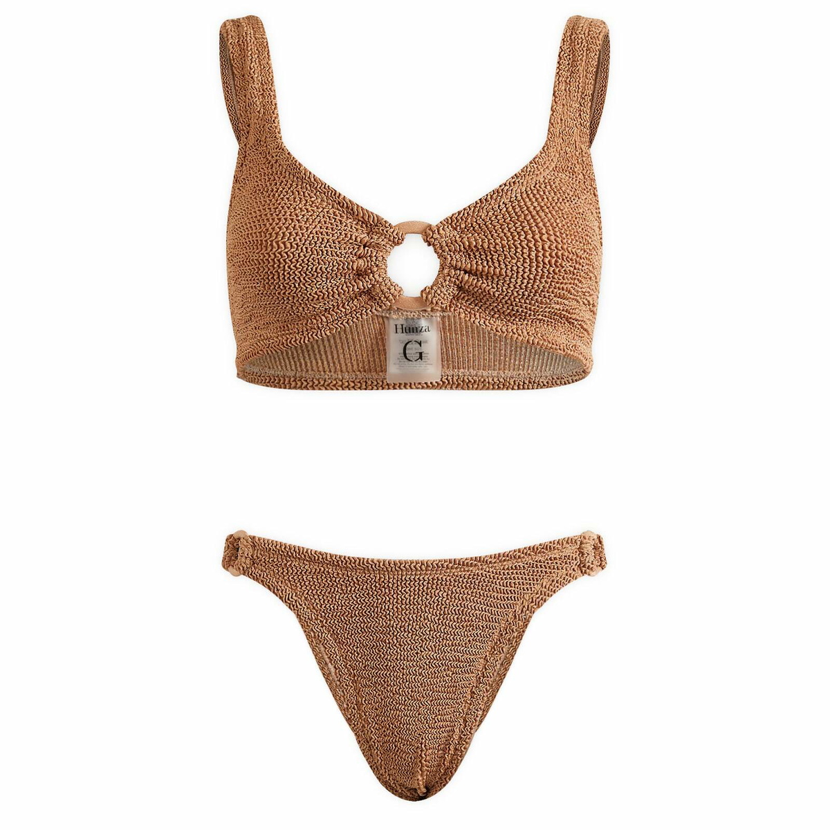 Hunza G Women s Hallie Covered Hoop Bikini In Metallic Cocoa Hunza G