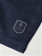 Brunello Cucinelli - Straight-Leg Logo-Appliquéd Striped Shell Tennis Shorts - Blue