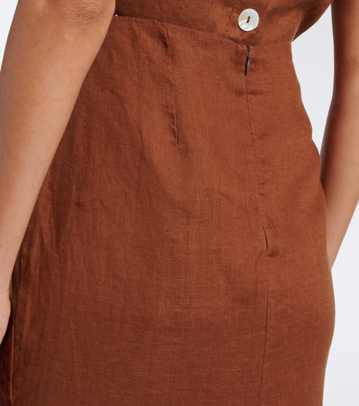 Veronica Beard Malou embroidered linen midi skirt