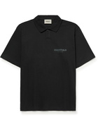 FEAR OF GOD ESSENTIALS - Logo-Print Cotton-Jersey Polo Shirt - Black