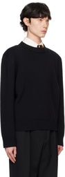Bottega Veneta Black Classic Wool Tailored Sweater
