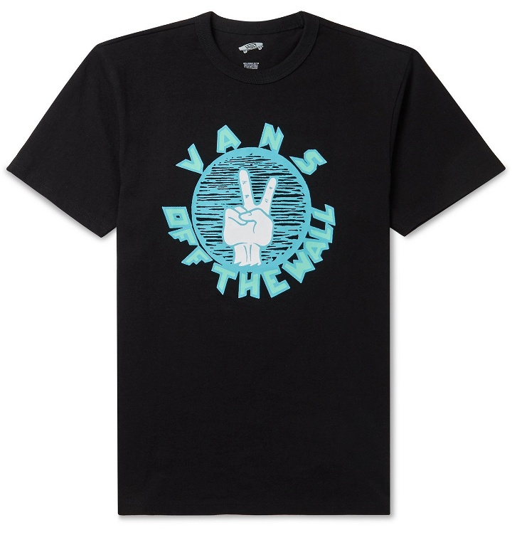 Photo: Vans - Vault Logo-Print Organic Cotton-Jersey T-Shirt - Black
