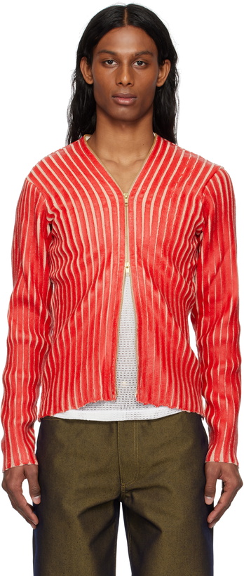Photo: Stanley Raffington Red & Pink Plated Knit Jacket