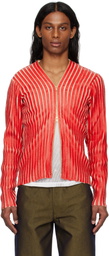 Stanley Raffington Red & Pink Plated Knit Jacket