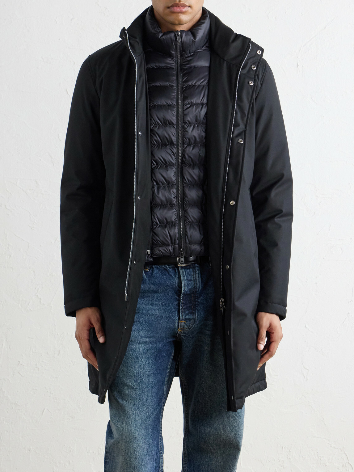 Herno - New Business Layered Padded Shell Down Coat - Black