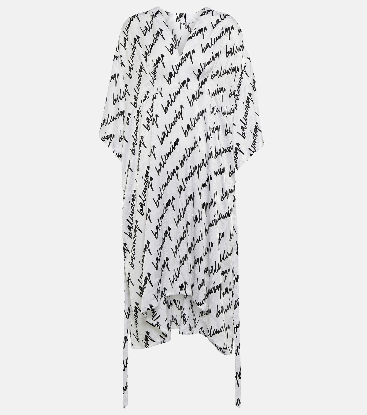 Balenciaga - New Scribble jacquard silk midi dress Balenciaga