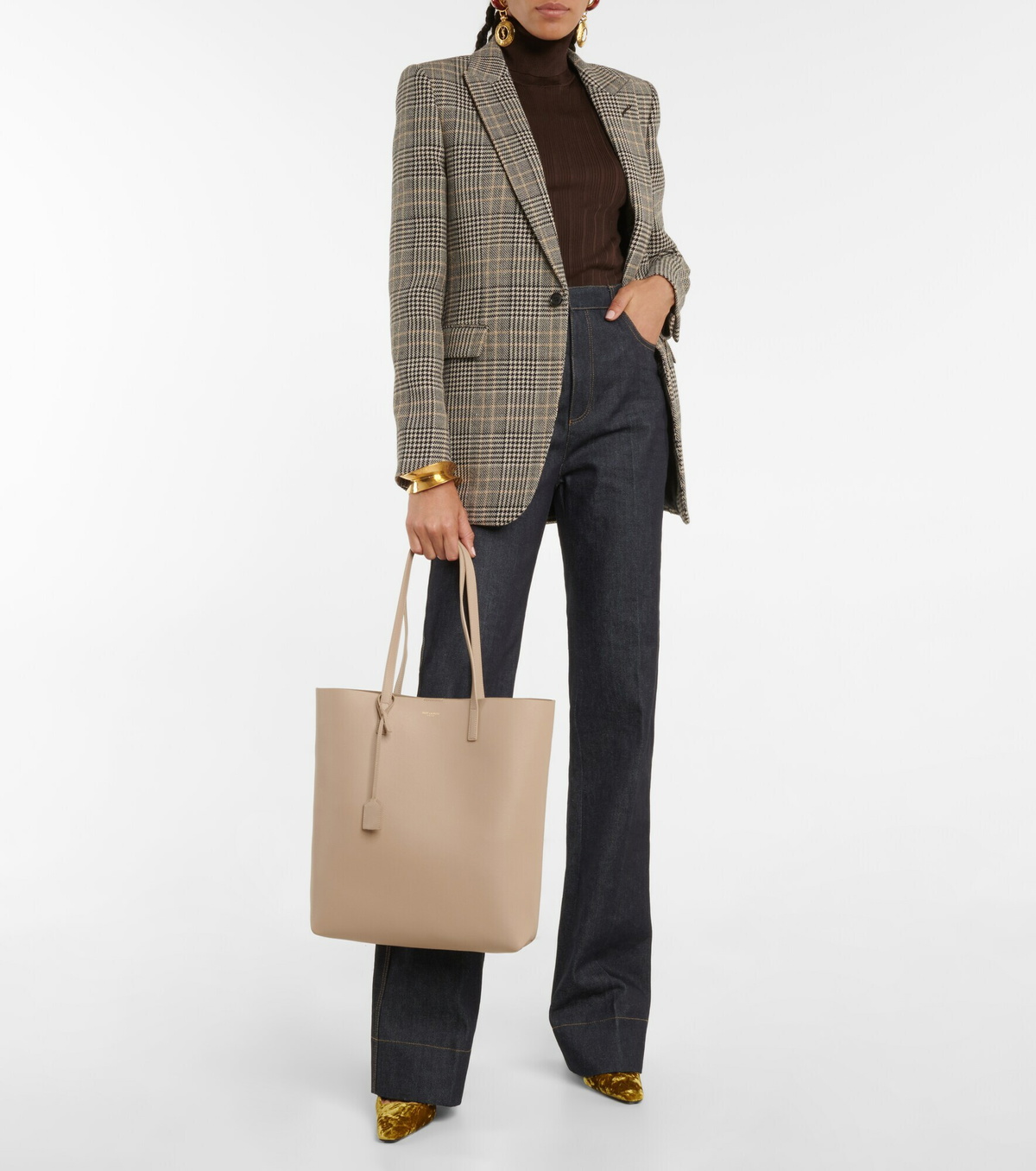 Saint Laurent - Shopping N/S leather tote bag Saint Laurent