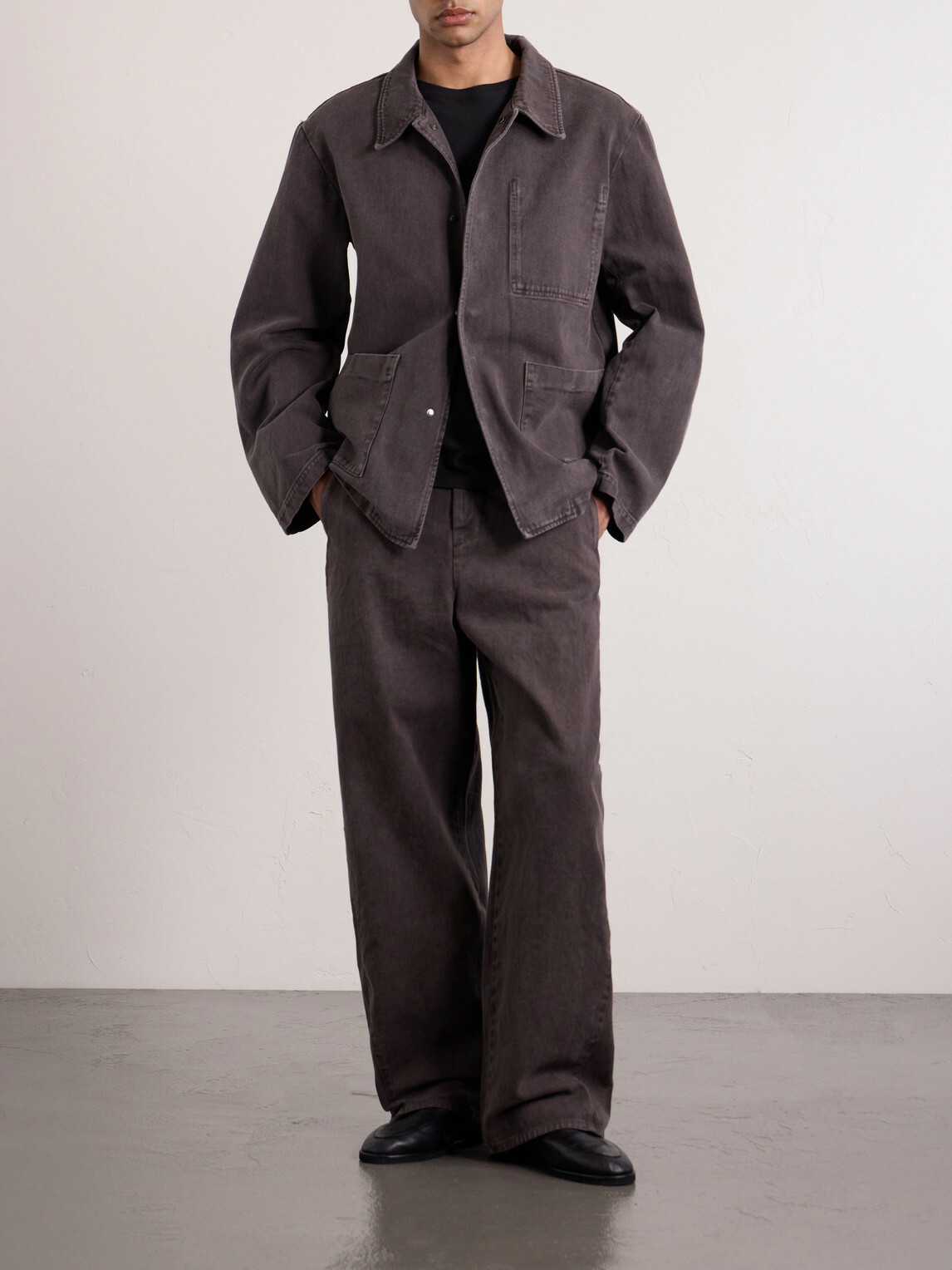 Amomento - Garment Dyed Wide-Leg Jeans - Brown