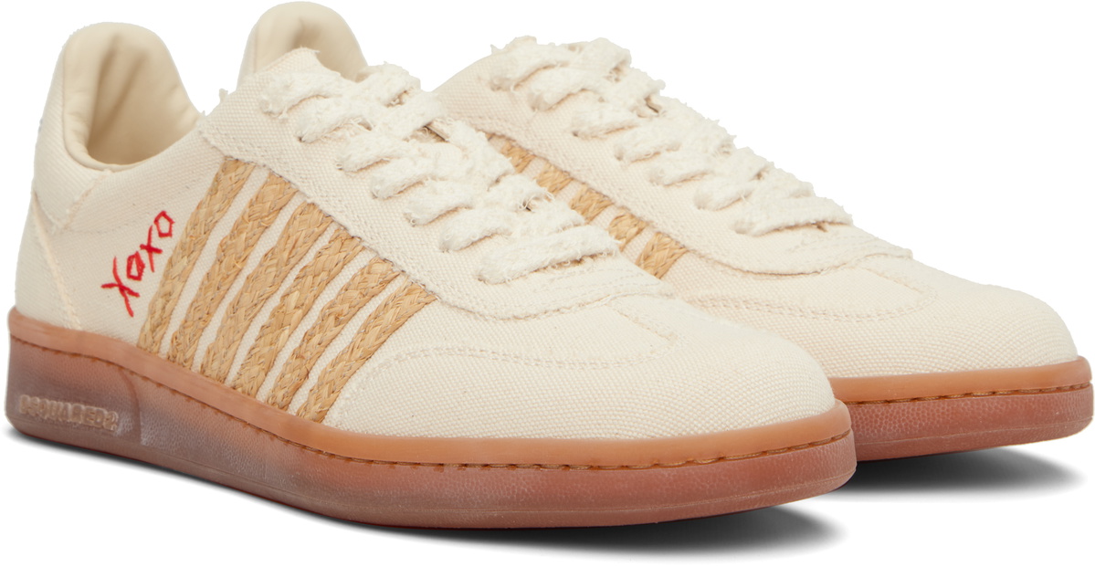 Dsquared2 Beige Summer Lovers Raffia Boxer Sneakers