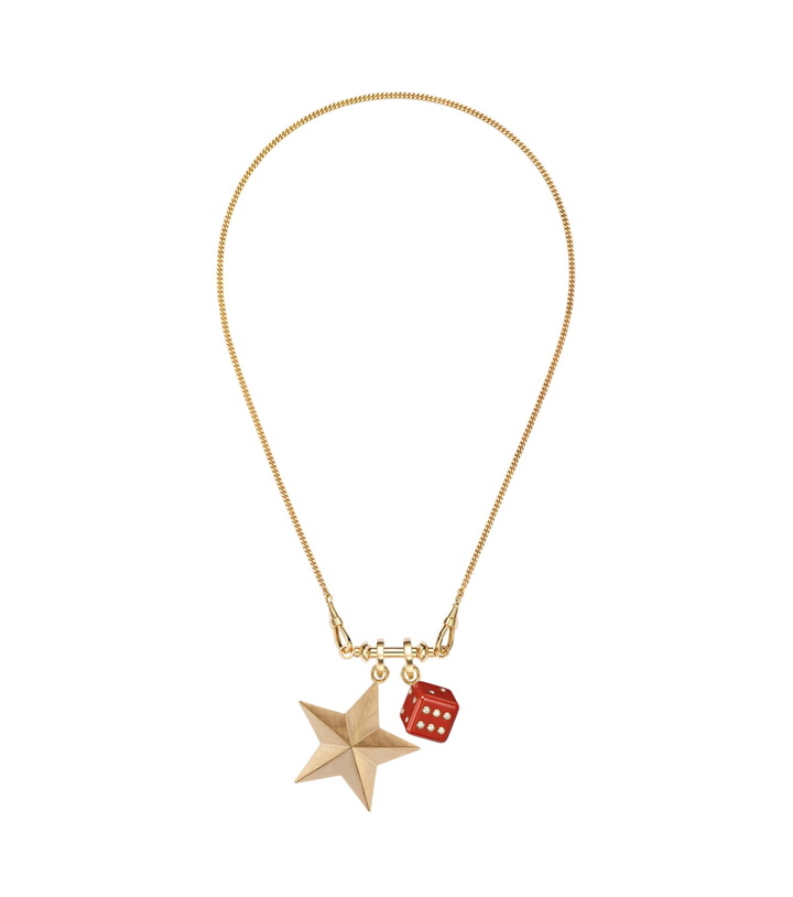 Photo: Marie Lichtenberg Connector 18kt gold charm necklace with jasper and diamonds
