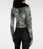 Blumarine Printed ribbed-knit cardigan