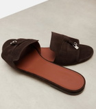 Loro Piana Summer Charms suede slides
