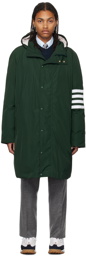 Thom Browne Green 4-Bar Coat