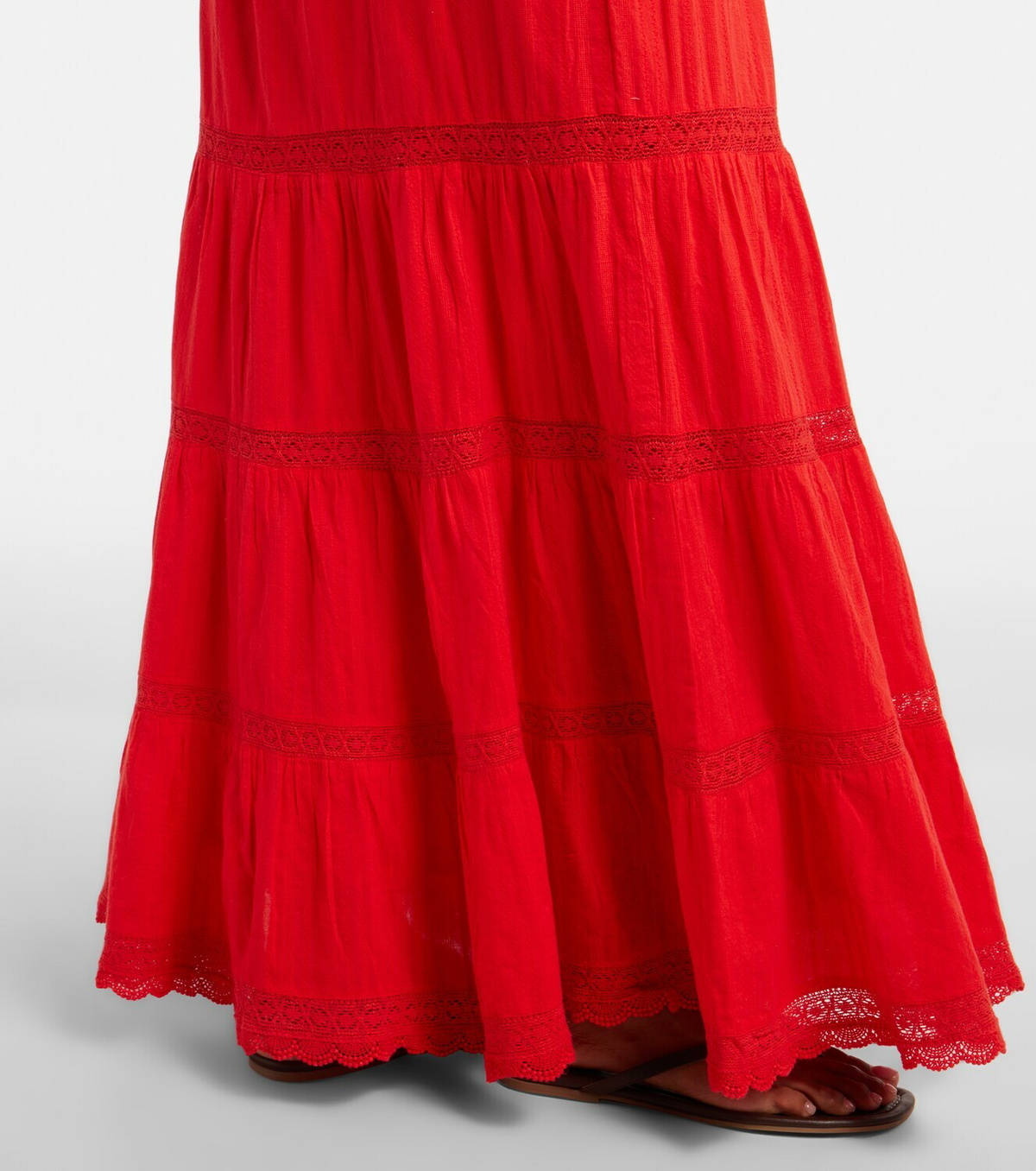 Melissa Odabash Marley crochet-trimmed cotton maxi skirt