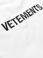 VETEMENTS - Oversized Logo-Print Cotton-Jersey T-Shirt - White