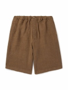 Federico Curradi - Wide-Leg Linen Shorts - Brown