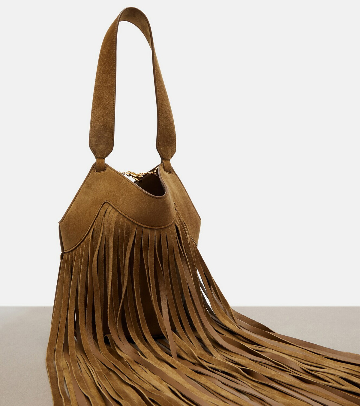 Khaite Lotus Nano fringed suede tote bag