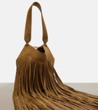 Khaite Lotus Nano fringed suede tote bag