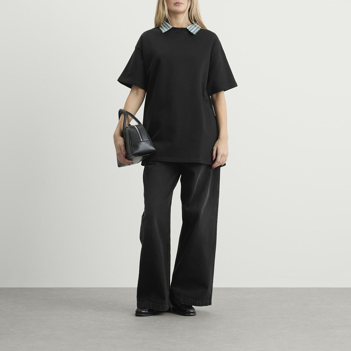 Hommegirls Women's T-Shirt Dress in Black/Green Stripe
