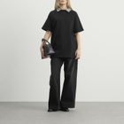 Hommegirls Women's T-Shirt Dress in Black/Green Stripe