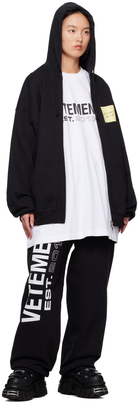 VETEMENTS Black Zip-Up Hoodie Vetements VETEMENTS Black Zip-Up Hoodie Vetements
