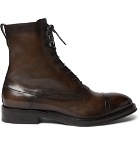 Berluti - Shearling-Lined Leather Boots - Men - Brown