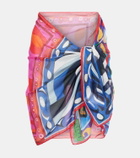Pucci Patchwork printed cotton beach cover-up