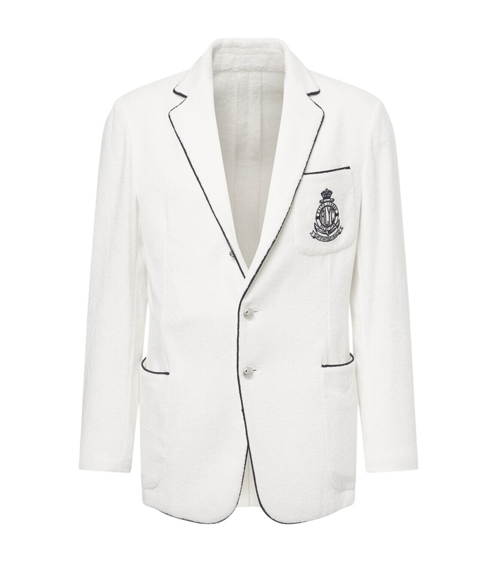 Photo: Ralph Lauren Purple Label Embroidered cotton terry blazer