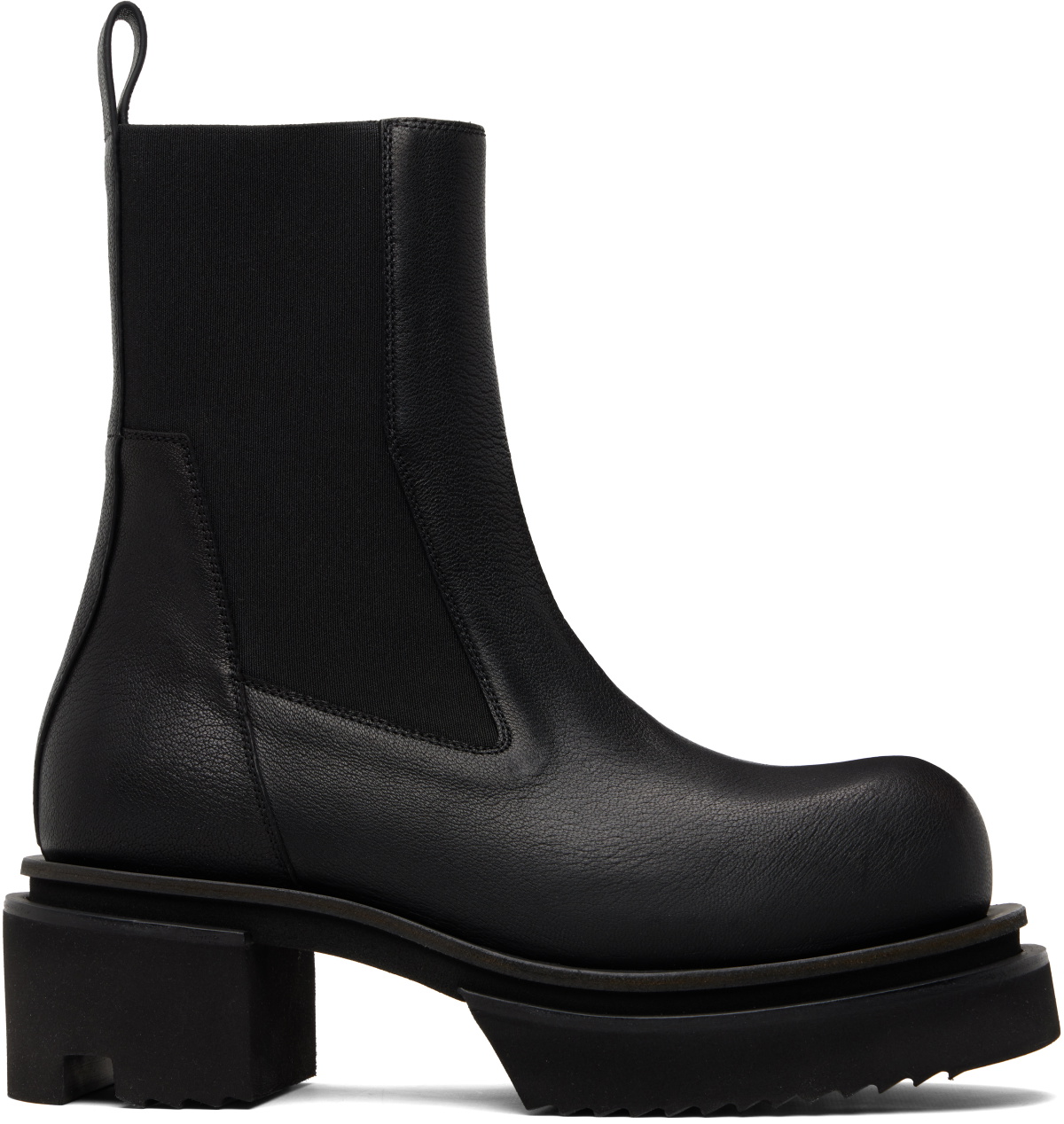 Rick Owens Black Grilled Wedge Beatle Chelsea Boots Rick Owens