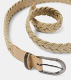 Brunello Cucinelli Leather-trimmed braided belt