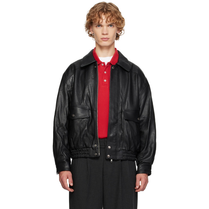 Photo: Dunst Black Oversized Vintage Leather Jacket