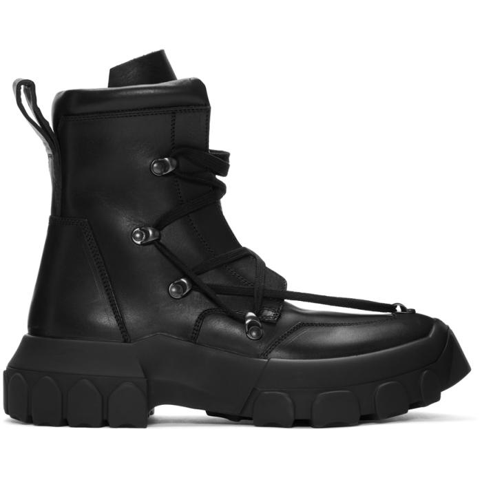 Rick Owens Black Hiking Lace-Up Boots