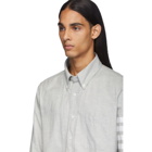 Thom Browne Grey 4-Bar Solid Stripe Shirt