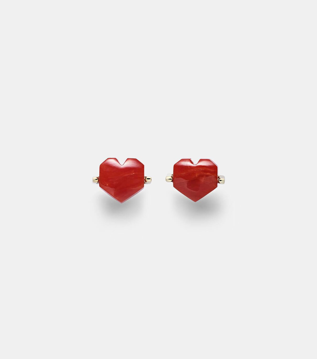 Aliita Corazón Mini 9kt and 18kt gold earrings with coral