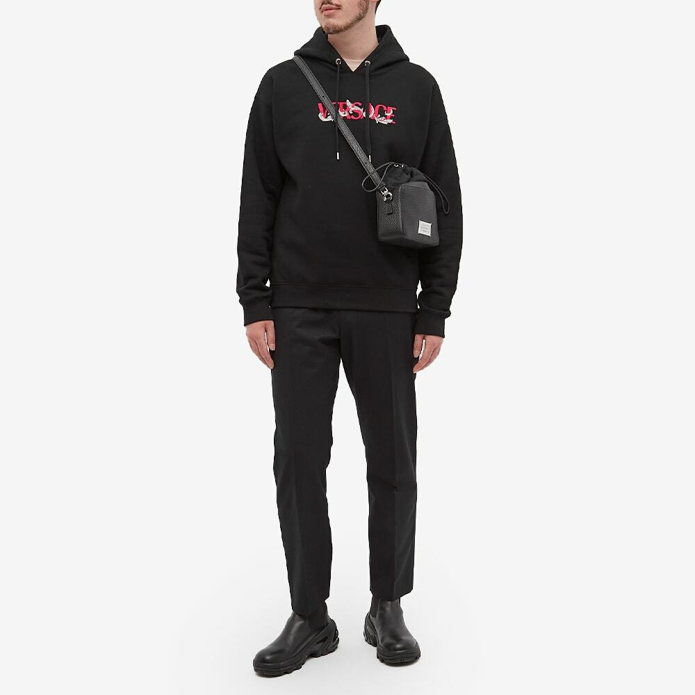 Versace Men's Baroque Logo Popover Hoodie in Black