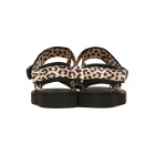 Wacko Maria Beige and Black Suicoke Edition Leopard Beach Sandals