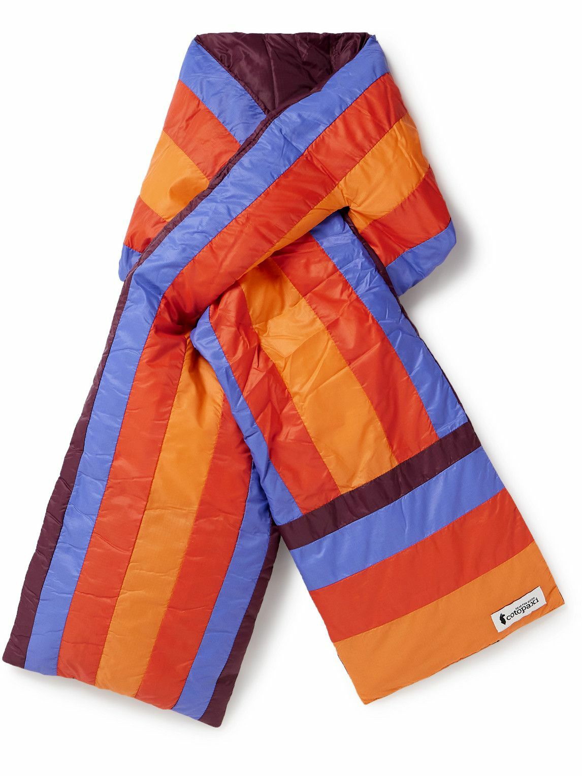 Photo: Cotopaxi - Fuego Quilted Striped Ripstop Down Scarf