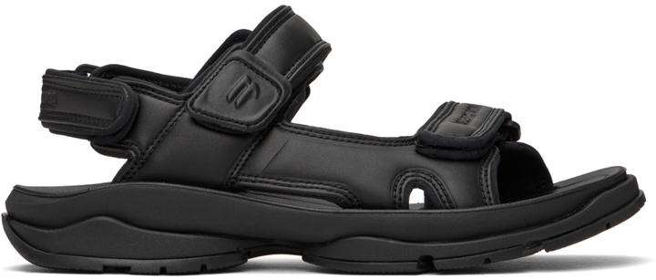 Photo: Balenciaga Black Faux-Leather Tourist Sandals