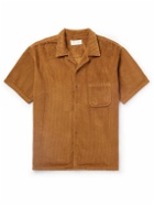 Les Tien - Camp-Collar Garment-Dyed Cotton-Corduroy Shirt - Brown