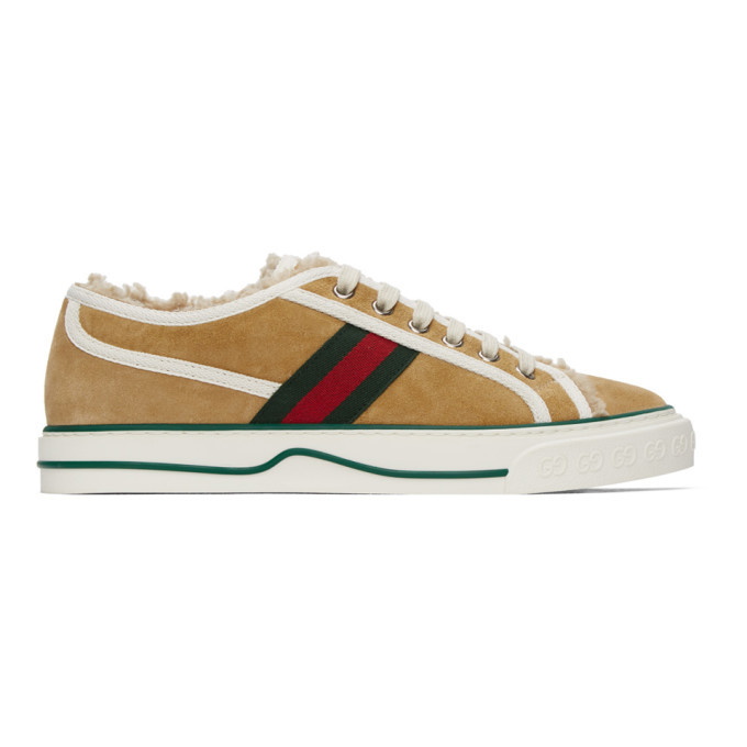Photo: Gucci Beige Suede Gucci Tennis 1977 Low-Top Sneakers