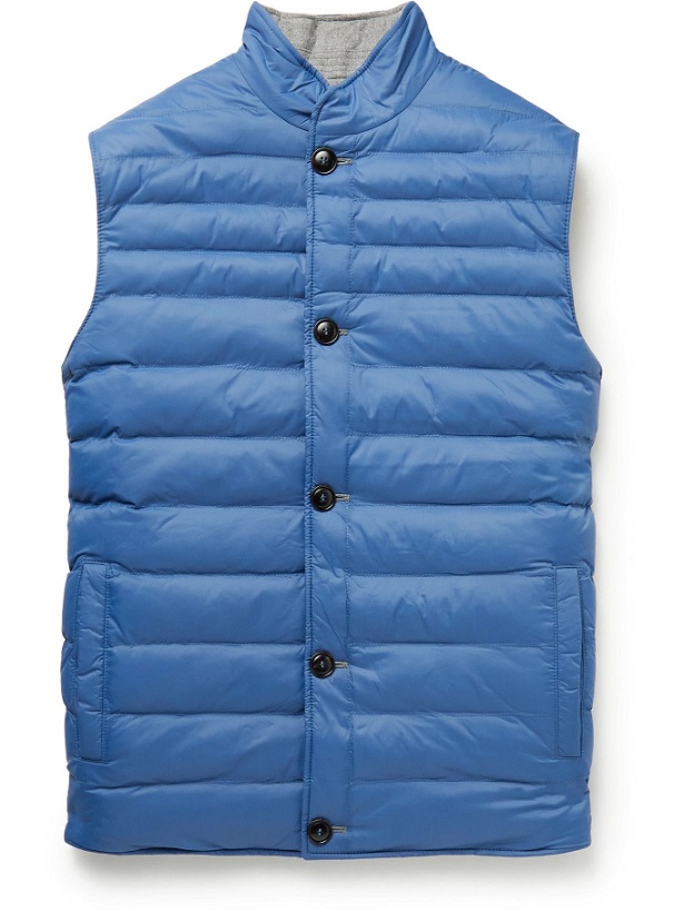 Photo: Peter Millar - Reversible Quilted Shell and Wool Gilet - Blue