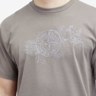 Stone Island Men's Camo Three Badge Print T-Shirt in Dove Grey