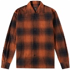 Rats Men's Cotton Ombre Check Shirt in Brown Check