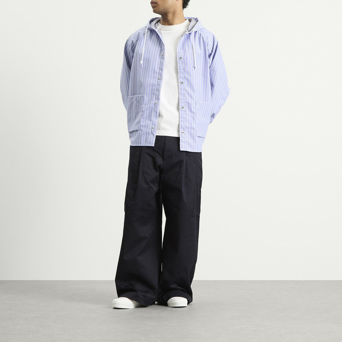 Comme des Garçons Homme Men's Triple Layers Coat in White/Navy/Black