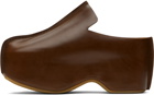 JW Anderson Brown Leather Platform Clogs