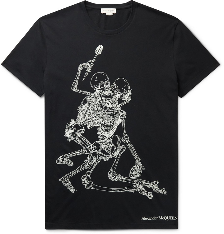 Photo: Alexander McQueen - Slim-Fit Printed Cotton-Jersey T-Shirt - Black