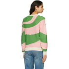 JW Anderson Green and Pink All Over Spiral Jumper