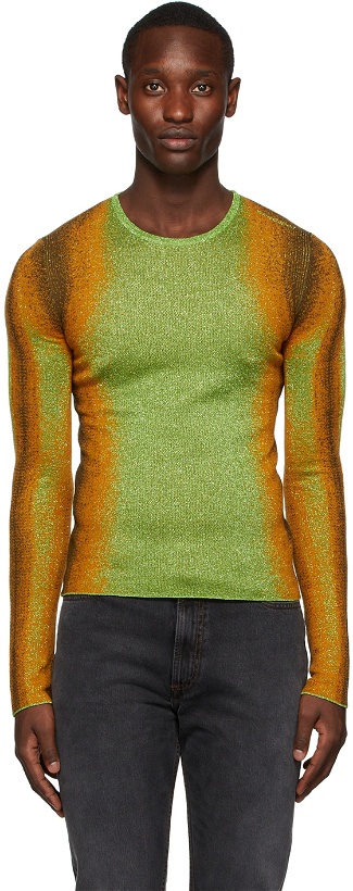 Photo: Y/Project Green & Orange Gradient Knit Sweater