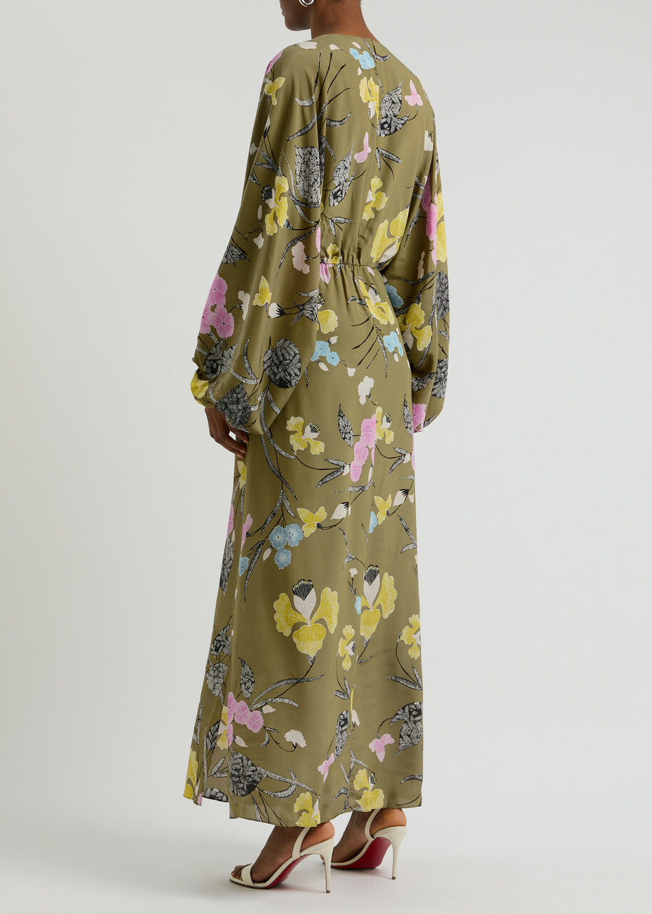 DIANE von FURSTENBERG◆カソンプリントマキシドレス Diane Von Furstenberg Kason Floral-print Maxi Dress Green